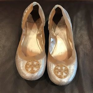 Tory Burch gold metallic flat
